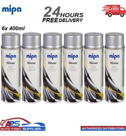 6x MIPA Winner Felgensilber Silver Rim Paint in Spraycan - 400ML