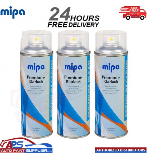 3x Mipa Premium Clearcoat Spray Aerosol 400ML - FAST DELIVERY