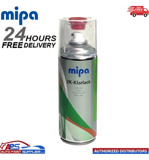 MIPA 2K CLEAR COAT SPRAY with HARDENER 400ml Lacquer Car Paint Aerosol