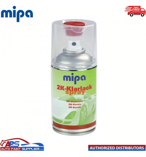 MIPA 2K CLEAR COAT SPRAY SET incl. HARDENER 250ml Lacquer Car Paint Aerosol