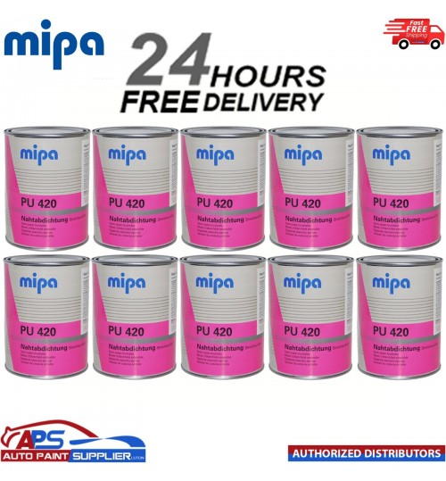 10x MIPA PU 420 Seam Sealer 1KG Tin Grey Brushable Polyurethane Adhesive Sealant