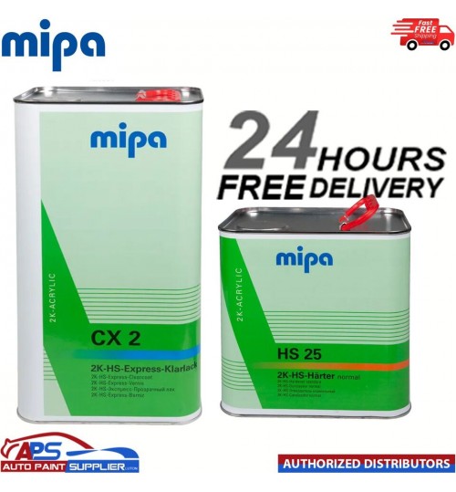 MIPA CX2 HS EXPRESS CLEARCOAT KIT WITH HS25 NORMAL/STANDARD HARDENER 7.5L