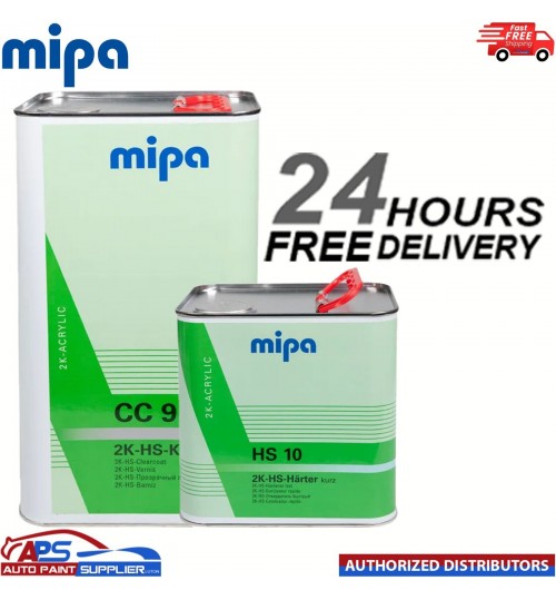 MIPA CC9 HS KLARLACK CLEARCOAT LACQUER WITH HS10 FAST HARDENER - 7.5LTR KIT