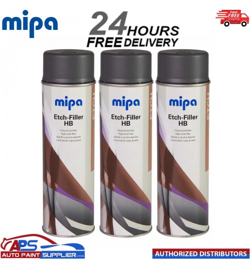 3x MIPA Etch-Filler HB Dark Grey Aerosol Spray – 500ML