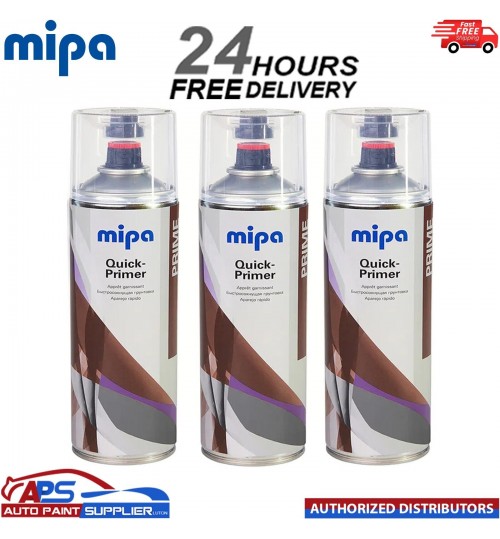 3x MIPA QUICK PRIMER AEROSOL 500ML DARK GREY - SPOT PRIMER