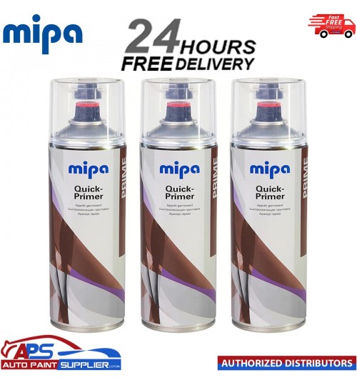 3x MIPA QUICK PRIMER AEROSOL 500ML LIGHT GREY - SPOT PRIMER
