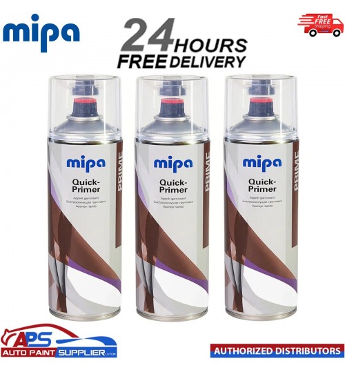 3x MIPA QUICK PRIMER AEROSOL 500ML WHITE - SPOT PRIMER