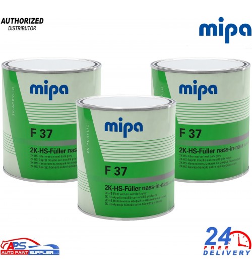 3x Mipa HS F37 Dark Grey 2K Filler 3L – High Build Auto Primer