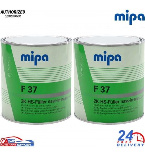 2x Mipa HS F37 Dark Grey 2K Filler 3L – High Build Auto Primer