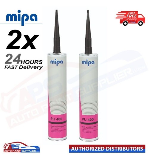2x MIPA PU 400 Seam Sealer 310ml Grey Cartridge Polyurethane Adhesive Sealant