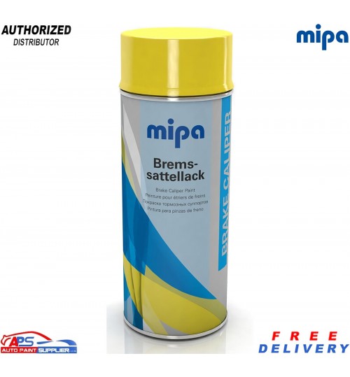 MIPA Brake Caliper Paint Yellow 400ml Aerosol – Heat Resistant Coating Spray