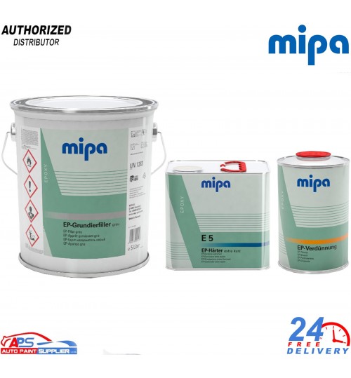 Mipa 2K Epoxy Primer Kit 5L With E5 Extra Fast Hardener + 1L Thinner - 8.5L Kit