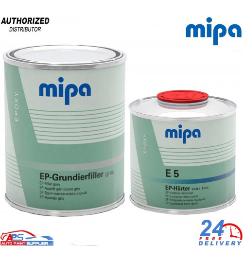 MIPA EP-Grundierfiller EPOXY PRIMER 2k + E5 EXTRA FAST HARDENER - KIT GREY 1.5L