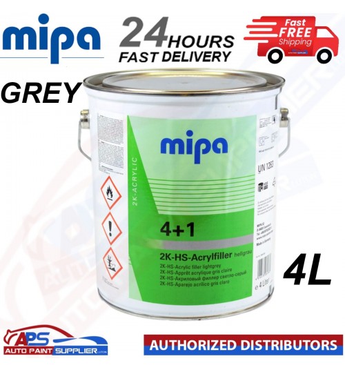 MIPA 4+1 ACRY FILLER HIGH BUILD 2K PRIMER 4L - GREY - FAST DELIVERY