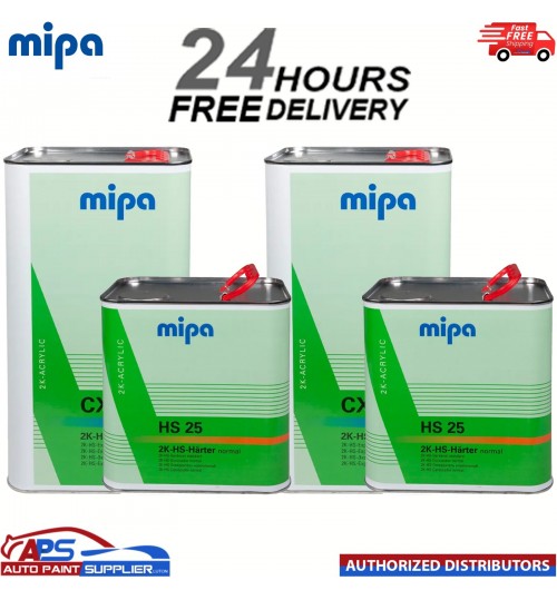 2x MIPA CX2 HS EXPRESS CLEARCOAT KIT WITH HS25 NORMAL/STANDARD HARDENER 7.5L