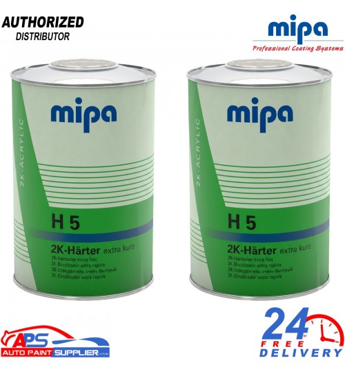 2x MIPA H5 Extra Fast 2K Acrylic Hardener 1L for Automotive 4+1 Acryfiller
