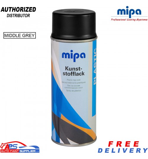 MIPA Middle Grey Bumper Paint Aerosol 400ml Plastic Trim Coating