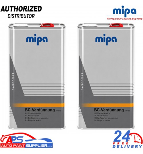 2x MIPA BC Basecoat Thinner Normal Reducer 5L Professional Paint System