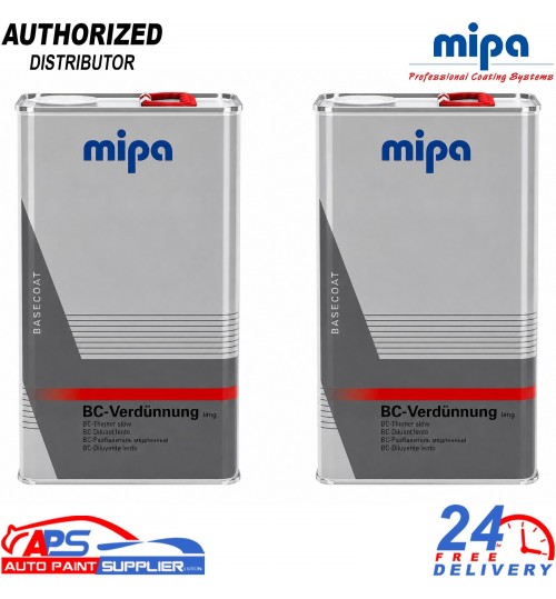2x MIPA BC Basecoat Thinner Slow Reducer 5L 271550000 Professional