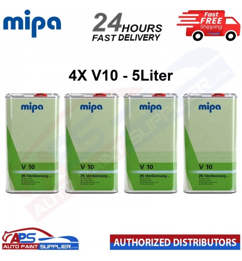 4 X MIPA 271150000 V10 FAST 2K THINNER REDUCER 5LTR - FAST DELIVERY