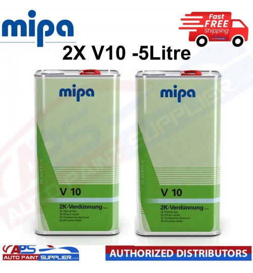 2 X MIPA 271150000 V10 FAST 2K THINNER REDUCER 5LTR - FAST DELIVERY