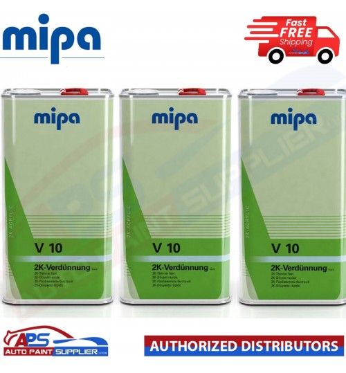 3 X MIPA 271150000 V10 FAST 2K THINNER REDUCER 5LTR - FAST DELIVERY