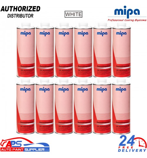 12x MIPA White Underbody Coating Rust & Stone Chip Protection 1L