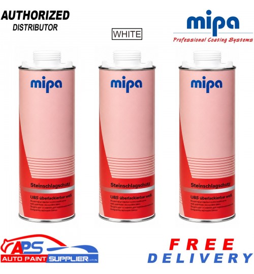 3x MIPA Stone Chip Coating White 1 L Car Underbody Protection