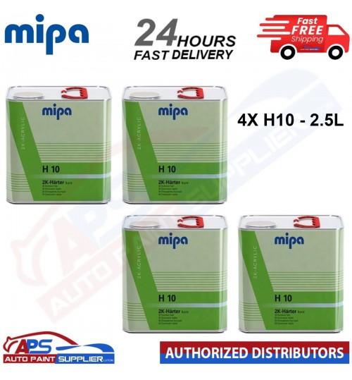 4X MIPA H10 FAST 2K HARDENER 2.5LITRE - UNIVERSAL FOR PRIMER - FAST DELIVERY