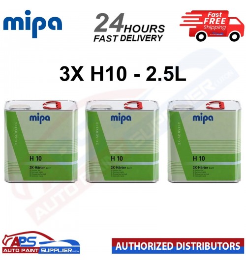 3X MIPA H10 FAST 2K HARDENER 2.5LITRE - UNIVERSAL FOR PRIMER - FAST DELIVERY