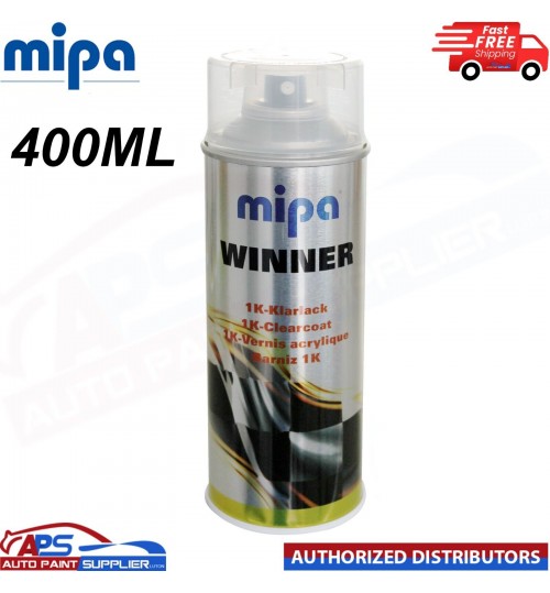 MIPA WINNER GLOSSY BRILLIANT 1K CLEARCOAT LACQUER AEROSOL SPRAY 400ML
