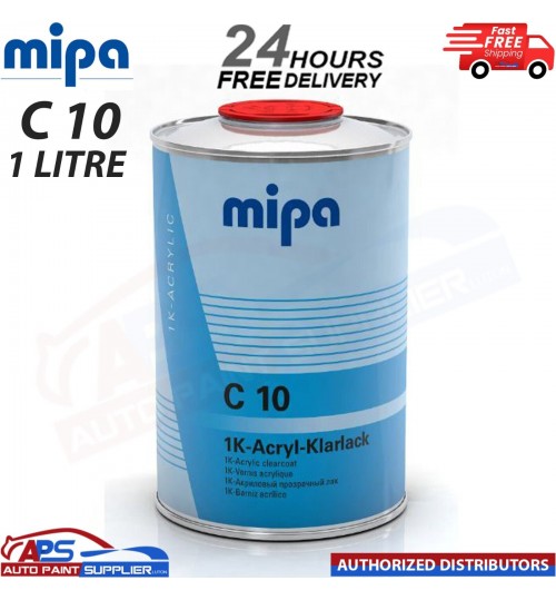 MIPA 1K C10 CLEAR COAT LACQUER HIGH GLOSS UV RESISTANT 1L - FAST DELIVERY