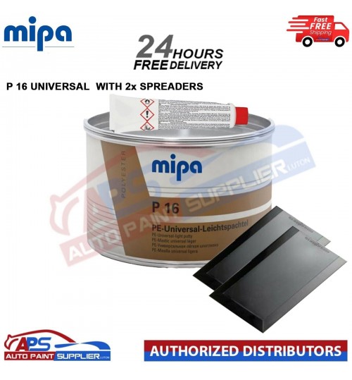 MIPA P16 PE UNIVERSAL LEICHTSPACHTEL LIGHT AND HARDENER TUBE WITH 2x SPREADERS