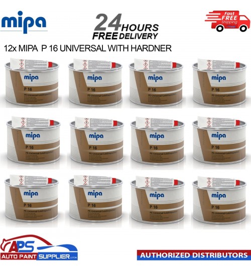 12x MIPA P16 PE UNIVERSAL LEICHTSPACHTEL LIGHT WITH HARDENER FINE BODY FILLER