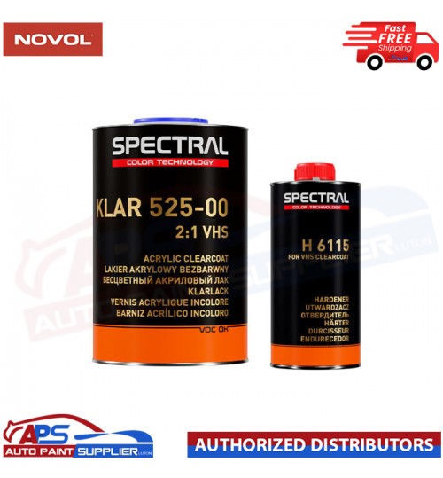 NOVOL Spectral KLAR 525 VHS Clear Lacquer H6115 Activator Clear Coat 2K 1.5L KIT