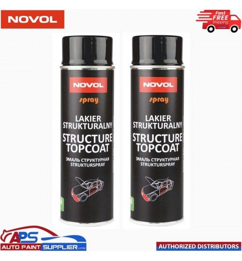 2x NOVOL SPRAY LAKIER STRUKTURALNY STRUCTURE TOPCOAT AEROSOL 500ML BLACK