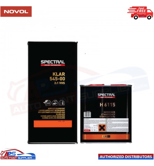 NOVOL SPECTRAL KLAR 545-00 VHS LACQUER + H6115 HARDENER 7.5LTR KIT (STD, FAST)