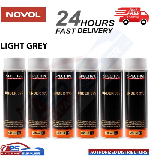 6 x NOVOL Spectral Under 395 AntiCorrosion Epoxy Primer Aerosol Light Grey 500ml