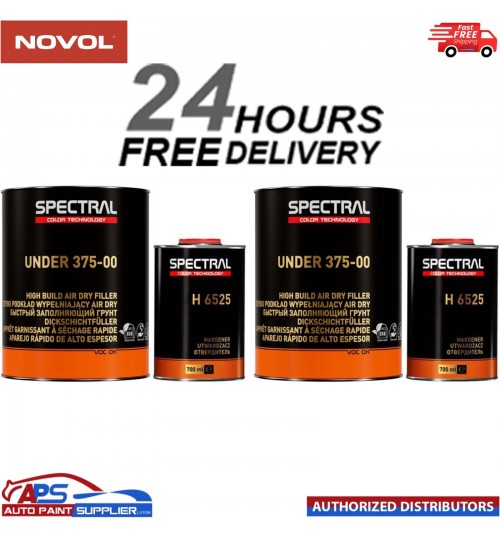2 x NOVOL SPECTRAL UNDER 375-00 P3 GREY 3.5LT KIT - AIR DRY HIGH BUILD PRIMER