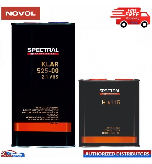 NOVOL SPECTRAL KLAR 525-00 VHS LACQUER + FAST HARDENER H6115 KIT 7.5LTR