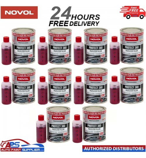 10x NOVOL PROTECT 380 POLYESTER SPRAY FILLER PRIMER KIT WITH 0.8L HARDENER