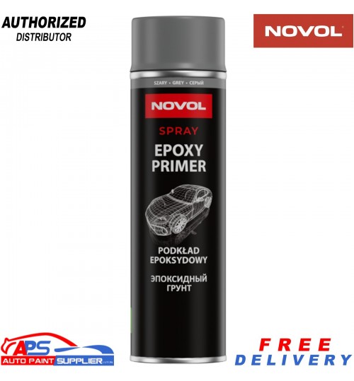 NOVOL 91141 Epoxy Primer 500ml – Grey Aerosol Auto Body Paint Spray
