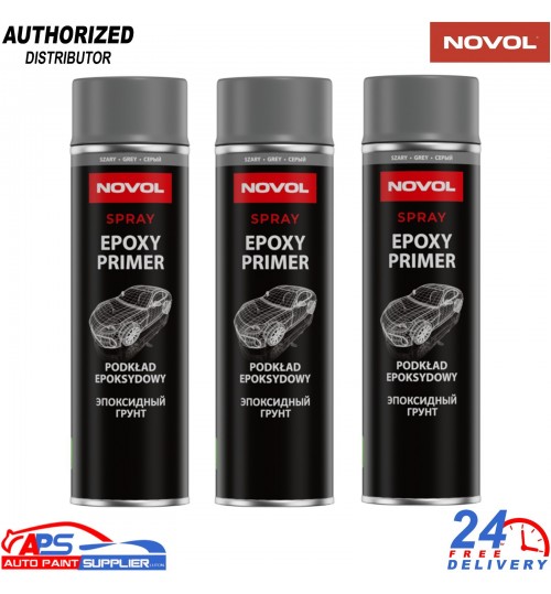 Novol 91141 Grey Epoxy Primer Aerosol 500ml – Auto Repair x3