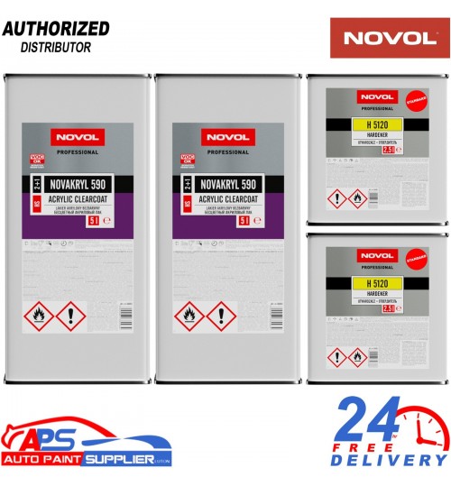 NOVOL 590 2K CLEARCOAT LACQUER WITH H5120 STANDARD HARDENER 15LTR KIT