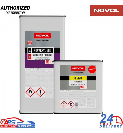 NOVOL 590 2K CLEARCOAT LACQUER WITH H5120 STANDARD HARDENER 7.5LTR KIT