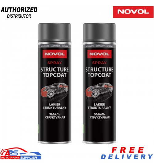 2x Novol Texture Structure Spray 500ml – Anthracite Grey High-Build Aerosol