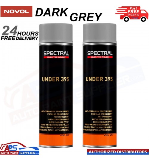 2x NOVOL SPECTRAL UNDER 395 EPOXY PRIMER AEROSOL DARK GREY (500ML) FAST DELIVERY