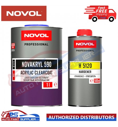 NOVOL PROFESSIONAL NOVAKRYL 590 1L AIR DRY MS 2+1 H 5120 HARDNEER CLEARCOAT 500MLvc