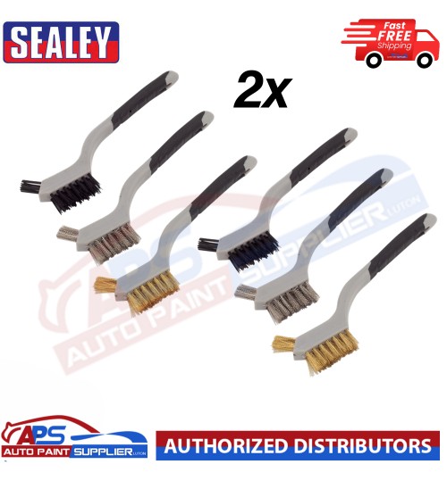 2x Sealey WB100 Wire Brush Set 3pc Miniature