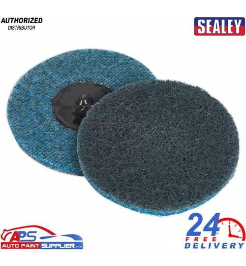 Sealey 75mm Quick Change Fine Prep Pads Pack of 10 - PTCQC75F